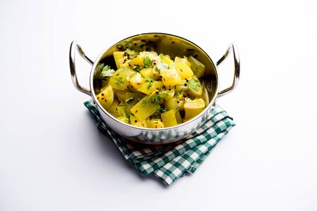 Lauki/doodhi ki soothe Sabji also known as bottle gourd dry sabzi. served in a bowl or karahi. selective focusの写真素材