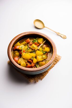 Lauki/doodhi ki Sabji also known as bottle gourd curry. served in a bowl or karahi. selective focusの写真素材