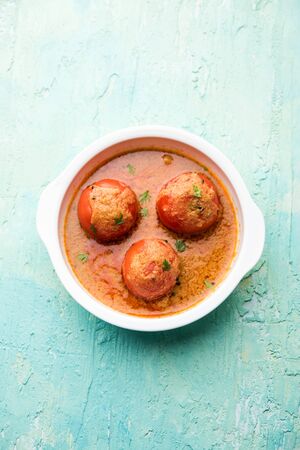 Tomato Salan or Tamatar sabzi or curry. Main course recipe from India. served in a bowl. selective focusの写真素材