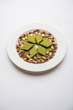 Pista Katli/Burfi/burfee or Pistachio cakeの写真素材