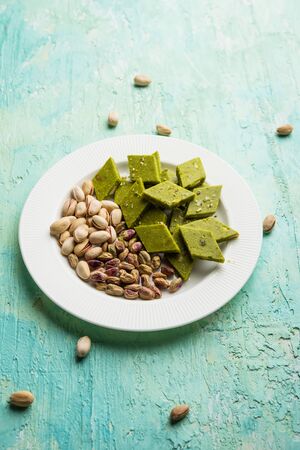 Pista Katli/Burfi/burfee or Pistachio cakeの写真素材