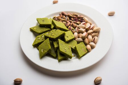Pista Katli/Burfi/burfee or Pistachio cakeの写真素材