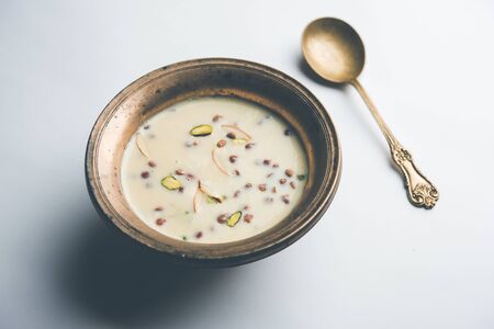 Basundi / Rabri or Rabdi - is a dessert made of condensed  milk and dry fruitsの写真素材