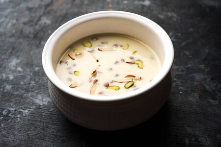 Basundi / Rabri or Rabdi - is a dessert made of condensed  milk and dry fruitsの写真素材