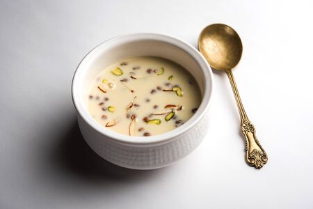 Basundi / Rabri or Rabdi - is a dessert made of condensed  milk and dry fruitsの写真素材
