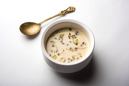 Basundi / Rabri or Rabdi - is a dessert made of condensed  milk and dry fruitsの写真素材