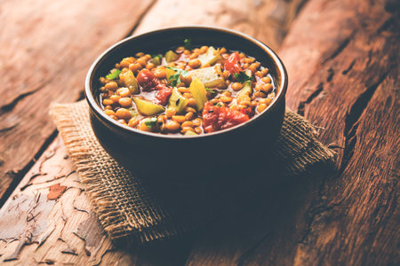 Lauki / Doodhi Chana Dal Subji or Bottlegourd Gram Curry, served in a bowl.selective focus