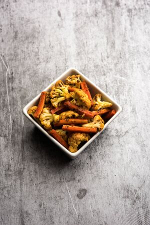 Carrots cauliflowers achar made using PhoolGobi and Gajar. It's a sweet and sore seasonal pickle from Indiaの写真素材