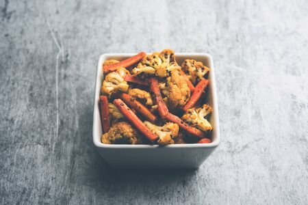 Carrots cauliflowers achar made using PhoolGobi and Gajar. It's a sweet and sore seasonal pickle from Indiaの写真素材