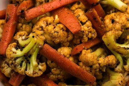 Carrots cauliflowers achar made using PhoolGobi and Gajar. It's a sweet and sore seasonal pickle from Indiaの写真素材