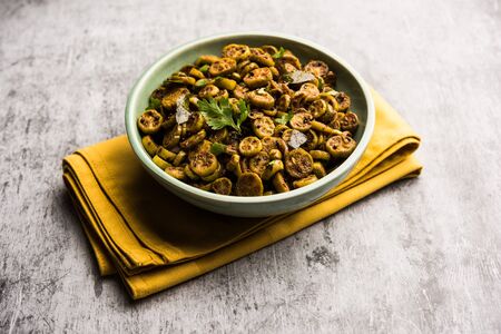 Tendli / Kundroo sabzi or Kovakkai Poriyal also known as ivy gourd, served in a bowl.の写真素材