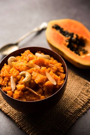 Papita or Papaya Halwa is a tasty indian sweet recipeの写真素材