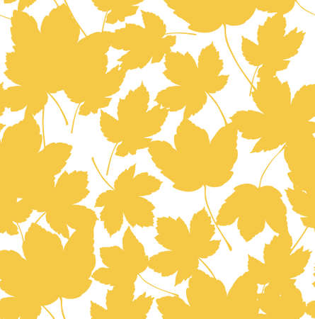 Seamless pattern of yellow autumn leaves. Vector endless background of fall maple leaves.のイラスト素材
