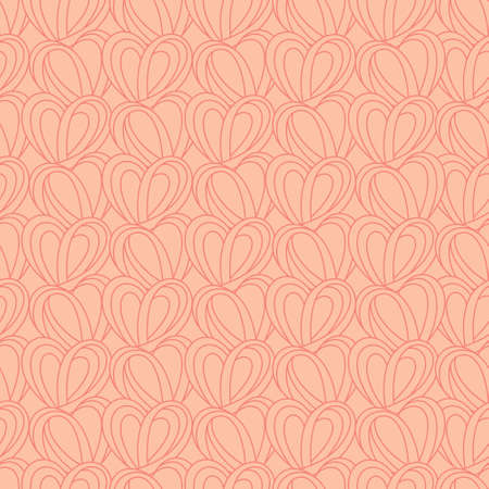Hearts seamless pattern in pastel colors. Design for Saint Valentine's Day Cards. Cute knitted pattern.のイラスト素材