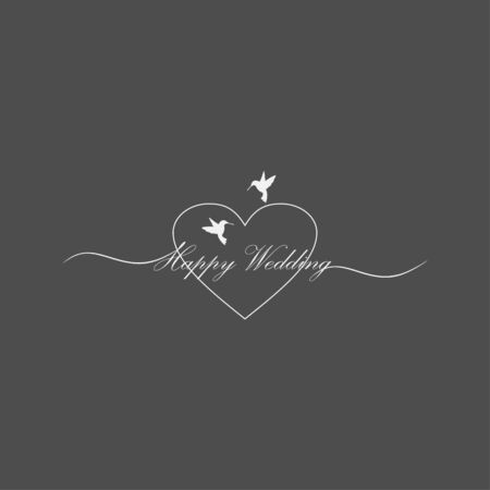 Logo Happy Weddingのイラスト素材