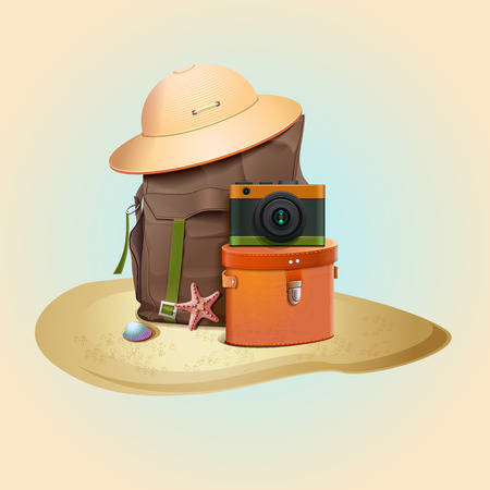 old travel suitcase- vector illustrationのイラスト素材