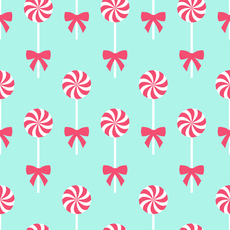 Seamless Christmas pattern with lollipops. Happy New Year and Merry Xmas background. Vector winter holidays print for textile, wallpaper, fabric, wallpaper.のイラスト素材