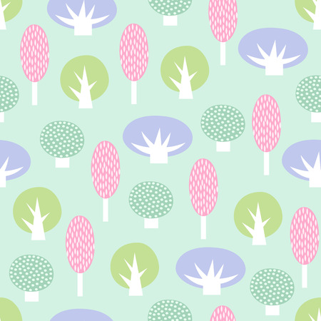 Cute scandinavian style decorative trees seamless pattern.の写真素材