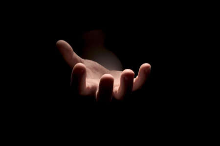 hand in blackの写真素材