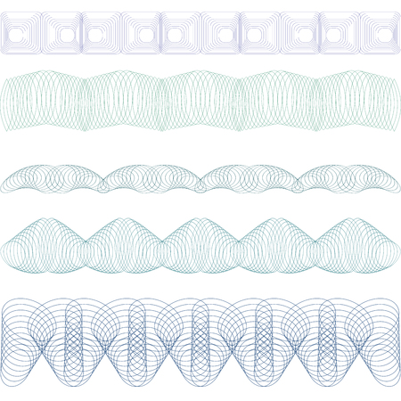 Guilloche border set. It can be used as a protective layer for the cerのイラスト素材