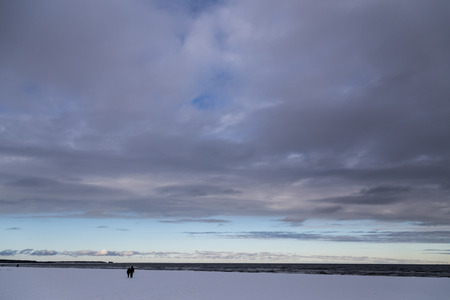 wintertime German Baltic Sea at Prerow in the.の写真素材