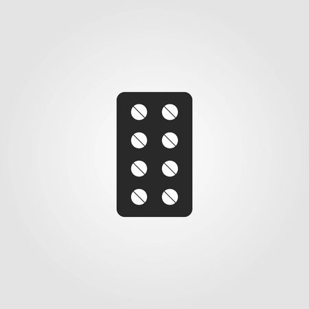 Medicine tablet pack black icon. Simple design - health care, medical symbol. Vector illustration.のイラスト素材