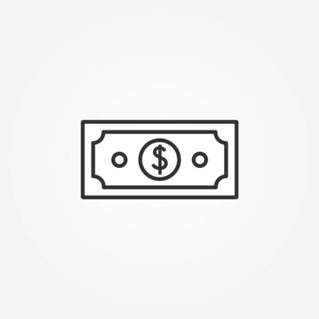 Dollar - money icon. Simple flat style design. Editable stroke. Vector illustration.のイラスト素材