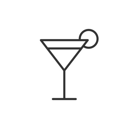 Cocktail line icon with editable stroke. Outline drink symbol. Vector illustration isolated on white background.のイラスト素材
