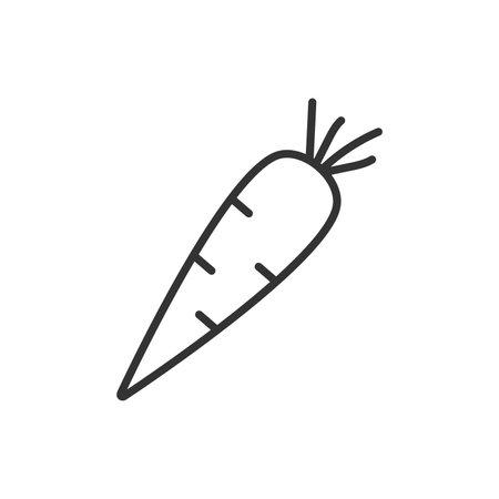 Carrot line icon with editable stroke. Outline vegetable symbol. Vector illustration isolated on white background.のイラスト素材