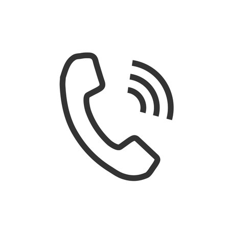 Telephone line icon with editable stroke. Vector illustration.のイラスト素材