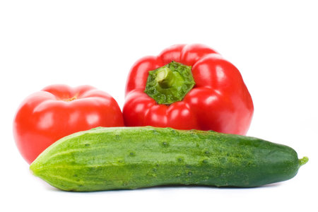 Vegetables isolated on whiteの写真素材