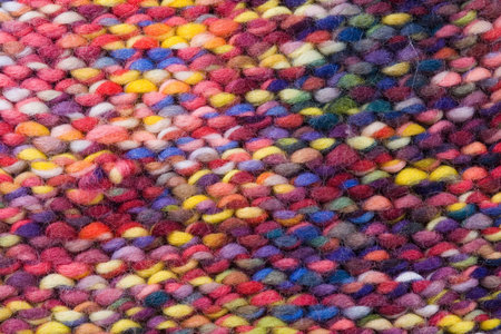 Colored wool in close up