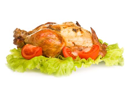 Roast chicken and vegetablesの写真素材