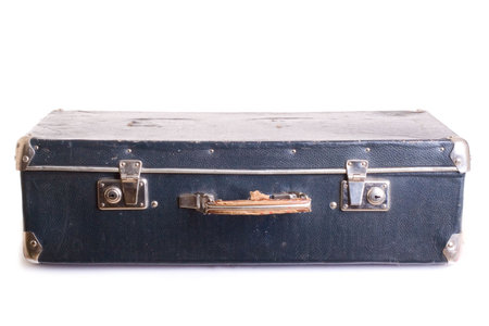 Vintage suitcase. White bacgroundの写真素材