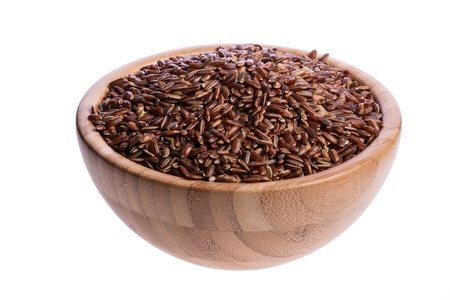 Bowl of Wild Rice. Isolated on a white backgroundの写真素材