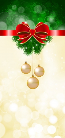 Christmas decoration on dark green and gold background  Vector illustrationのイラスト素材