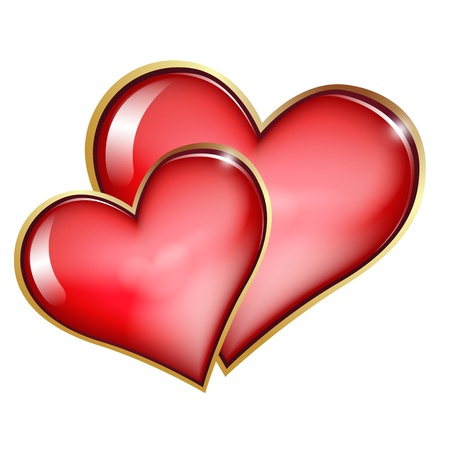Two  hearts isolated. Vector illustrationのイラスト素材