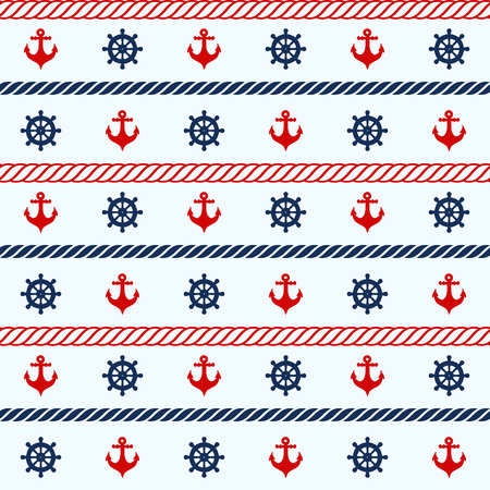 Seamless pattern with nautical elements. Vector illustrationのイラスト素材