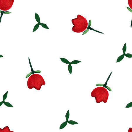 Tulips. Watercolor seamless pattern. Beautiful vector hand drawn texture. Romantic background for web pages, wedding invitations, save the date cards. Watercolor vector.のイラスト素材