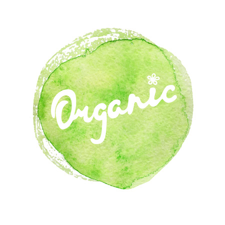 Organic Hand lettering handmade vector calligraphy. Organic, bio, natural design template. Hand drawn design elements.のイラスト素材