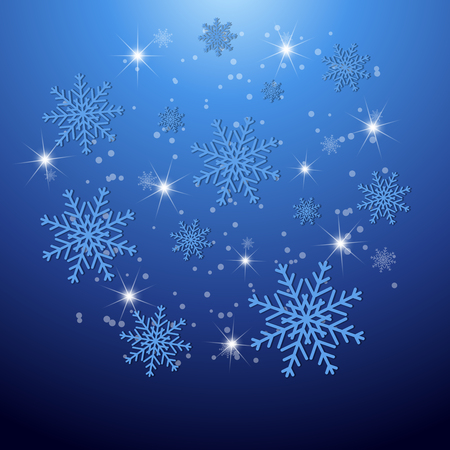 Christmas background with snowflaces. Vector illustration for Christmas posters, icons, Christmas greeting cards, Christmas print and web projects.のイラスト素材