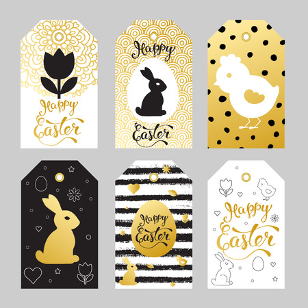 Bages wish Easter symbols.  Template of Easter icon, Easter greeting card, Easter prints and web projects.のイラスト素材