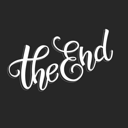 Original handwritten text The End. Vector illustration for posters, greeting cards, print and web projects.のイラスト素材