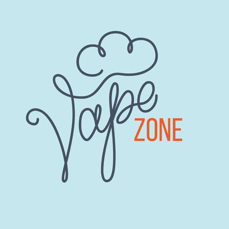 Original handwritten text Vape Zone. Vector illustration for posters, logos, sign, show-window, flyer, banner, poster, print and web projects.のイラスト素材