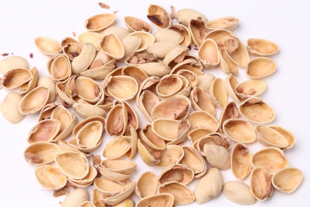Many pistachio shellsの写真素材