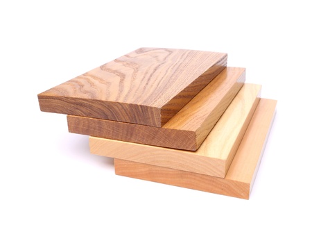Four boards (acacia, oak, elm, lime)の写真素材