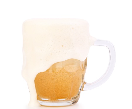 Mug of beer with frothの写真素材
