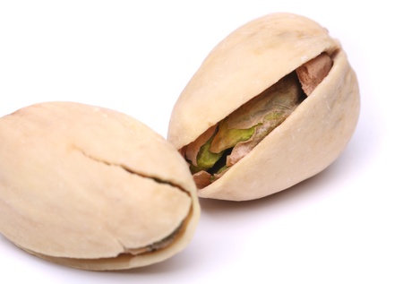 Two pistachios close-upの写真素材
