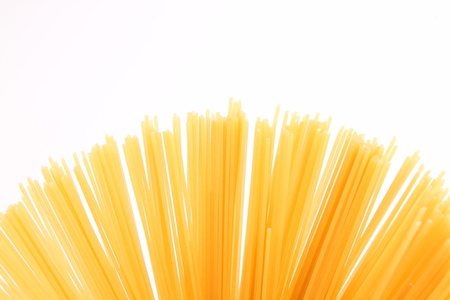 Bunch of spaghetti third number isolated on white backgroundの写真素材