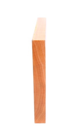 Close up view of wooden plank on the white backgroundの写真素材